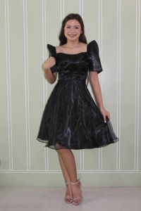 modern filipiniana with rafles side and buttons dress