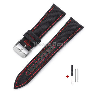 20mm 22mm Premium Sailcloth Canvas Watch Strap Watch Band Black Blue Nylon Straps for Omega for Seiko for Smartwatch Men Bands