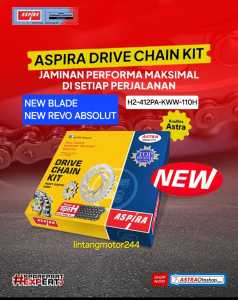 GIR SET GEAR SET DRIVE CHAIN KIT NEW BLADE NEW BLADE ABSOLUT ASPIRA RANTAI H H2-412PA-KWW-110H