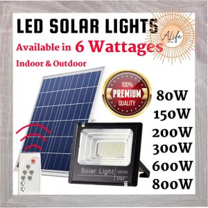 ALife World LED Solar Spotlight Solar Light Outdoor Lighting 80W 150W 200W 300W 600W 800W Waterproof Flood Rain Light Street Solar Save Electricity Sharp Lightning