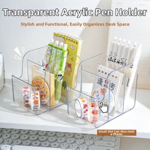 ka ba xiong | Acrylic Transparent Large Capacity Elegant Luxury Pen Holder
