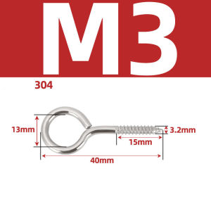 304 Stainless Steel Eye Screws Heavy Duty Self Tapping Eye Hooks for Wood Outdoor Indoor Eyelet Screw Hooks for Wire Rope Cable
