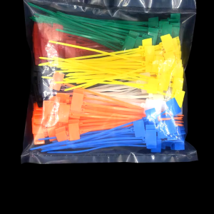 100Pcs Plastic Cable Tie Label Easy Mark Self-locking Nylon Tag Zip Ties with Mark Pen