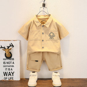 Hot selling summer childrens suit Cartoon short sleeve shorts Cotton comfortable two-piece set