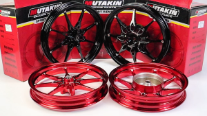 MUTAKIN Motorcycles CNC Mags M435 For BEAT FI/BEAT CARB Front Disc 4 Holes Rear Drum【1.85X2.15X14】