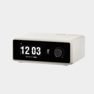 Bluetooth Speaker with Lyric Display & 15W Wireless Charger - 3.5" HD TFT Screen Desktop Clock Speaker 360° Surround Sound Bluetooth 5.3 Modern Art Table Audio for Home Office Nightstand