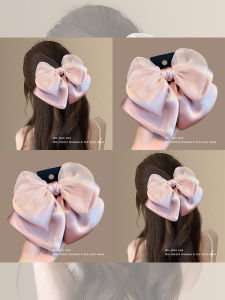NING ZHOU | Pink Satin Large Hair Clip for Half Updo