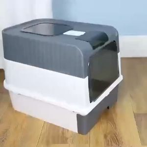 [SG SELLER] Litter Box Drawer-Type Fully Enclosed Oversized Double Door Top-out Deodorant Household Cat Toilet Cat Litte