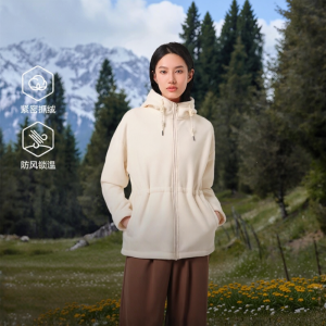 PELLIOT | แจ็คเก็ตฟลีซสำหรับผู้หญิง ความยาวกลาง กันลมและให้ความอบอุ่น