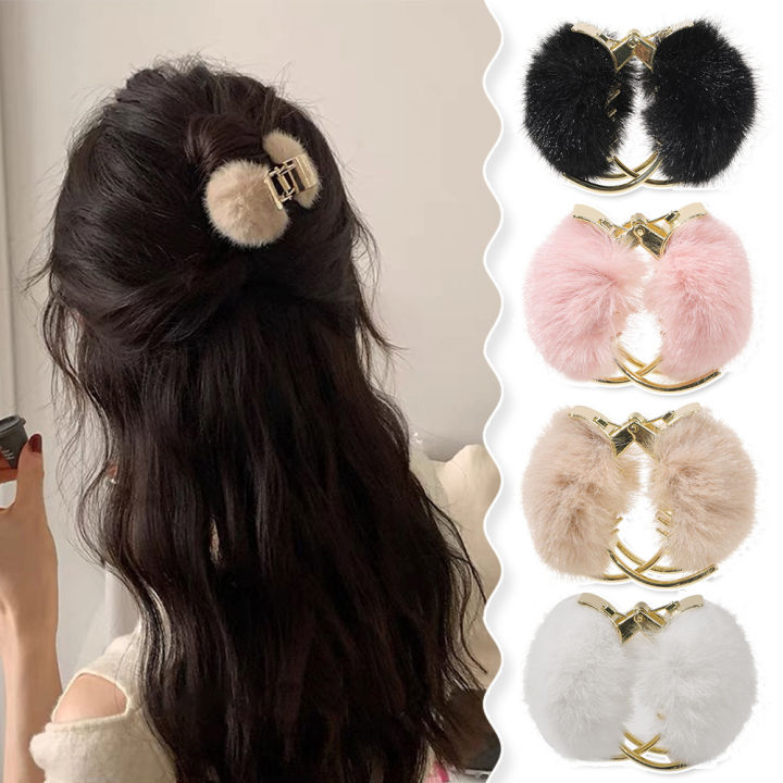 High Ponytail Fixed Styling Clip Fur Ball Clip Korean Shark Clip