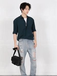 HUDSON mens crossbody bag box bag shoulder bag postman bag college style C6080 Size:  23 * 18 * 7 cm