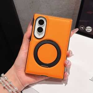 Ốp Lưng Da Samsung Galaxy Z Fold 8/7/6/5 Xoay 360 Độ Từ Tính - Ốp Đứng Sang Trọng Rộng Rãi Với Khung Kim Loại Bảo Vệ Tối Đa