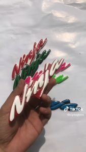 EMBLEM MOTOR NINJA EKSTERIOR KEREN VARIASI TIMBUL 3D BAHAN RESIN