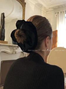 Black Velvet Hair Ties for Women 2025 New Style Elegant Hair Bands High-End Feeling Hair Accessories Korean Style  out