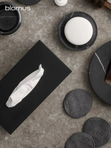 Blomus Stainless Steel Tissue Box Living Room Roll Paper Storage Decoration Glossy Simple Desktop Tissue Box Rectangular Shape