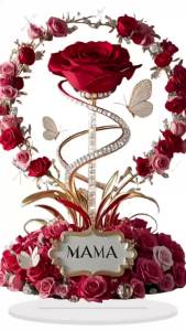 1pc 8in 2D Flat Acrylic Rose Mothers Day Gift for Mom - Birthday & Anniversary Decoration Filial Child to Mother Table Ornament