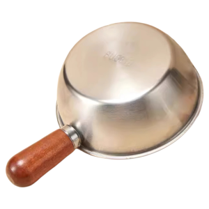 Walnut Handle Stainless Steel Baby Food Frying Pan Stockpot