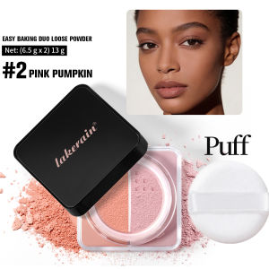 Loose Powder Setting &Correcting Powder and Puff Duo Brightening Correcting Oil Control Long Lasting Setting Powder Makeup