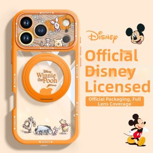 pinsai | Cute Winnie Design Phone Case Magnetic Rotating Bracket Spring New IPhone17Pro IPhone16ProMax 15pm