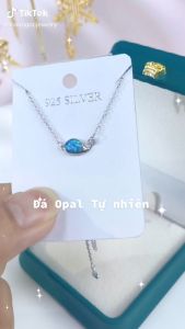 Dây Chuyền Bạc Nữ hình chú cá voi đính đá Opal Xanh ( Đá Mắt Mèo ) - DB2708 - Bảo Ngọc Jewelry