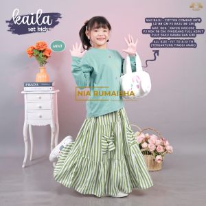Setelan Anak Perempuan Muslim Cantik Lucu || Sifa Set || Kaila Set Kids By Nia Rumaisha