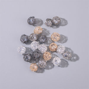Handmade Hollow out Woven Zircon Ball DIY Jewelry Components for Earrings Bracelets And Necklaces Fashion Accessories