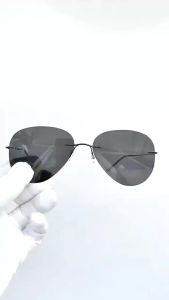 Sunglasses Rimless Titanium Men Eyewear Polarized Ultralight Driving Ultraviolet-proof Sun Glasses Fishing Sunglasses Fashion