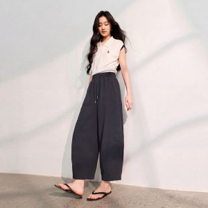 3COLOUR·S | Elastic High Waist Loose Balloon Capri Pants