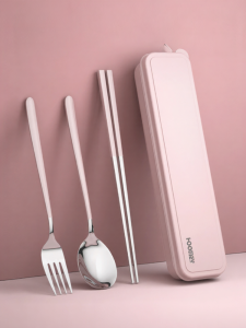 HOOMEY | Portable Stainless Steel Spoon Chopsticks Set for One Person