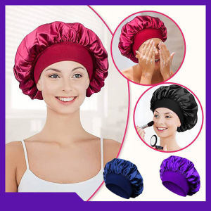 AACAR Rộng Cạnh Độ Đàn Hồi Phụ Nữ Bonnet Satin Ngủ Hat Tóc Đêm Ngủ Cap Head Bìa Bonnets Mũ Tắm Cho Tắm Và Phòng Tắm Hơi