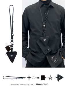 Adjustable Neck Strap Phone Case Digital Storage Small Bag Key Anti-Loss Chain Street Trend Earphone Lanyard Mobile Phone Accessory