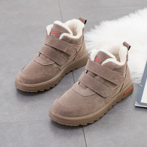 Womens Winter Snow Boots Thickened Fleece Lined Bread Style Booties Casual Short Tube Closure Low Heel round Toe PVC Outsole