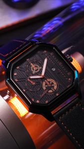 Sunlifex Jam Tangan Pria Original Bercahaya Kalender Kuarsa Olahraga Tali Kulit Jam Tangan Cowok