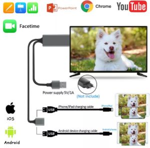 🎁 Original Product + FREE Shipping 🎁 ️Universal Phone to TV Connector HDMI Cable 1080P Phone to HDMI Mirroring Cable Adapter Android/iOS