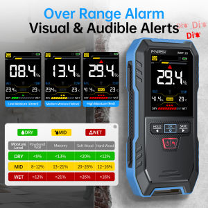 FNIRSI | FNIRSI WMT-10 Hygrometer Inductive Wood Moisture Meter Non-contact Timber Damp Wall Detector 17mm Measurement Range 0~75%