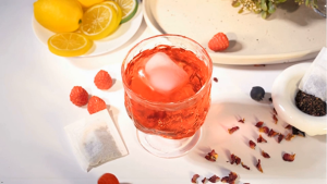 TeeLux Strawberry Hibiscus Iced Tea Natural Hibiscus Tea with Stevia and Rosehip Tangy & Sweet Flavor Caffeine Free 100 Count