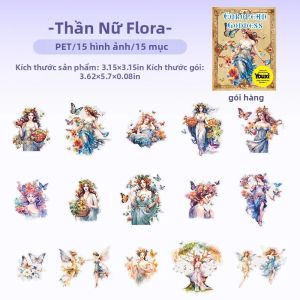 Mr.paper | 15 Tờ Nữ Thần Châu Âu Thần Thoại Thú Cưng Dán Thêu Sò Tạp Chí DIY Trang Trí Cắt Dán Nhật Ký