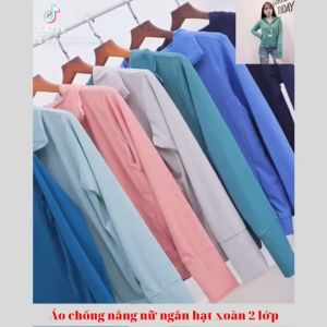 Áo Chống Nắng Nữ Ngắn Hạt Xoàn Thông Hơi 2 Lớp