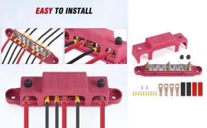 Heavy Duty Power Distribution Terminal Block 10 Terminal Screws Battery Bus Bar 150A For Camper Car Boat Automotive Solar Wiring