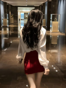 CHANGTONG | Elegant Lady Stylish Satin Suit Red