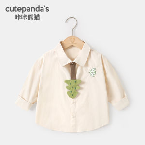 CUTEPANDAS Autumn Long Sleeve Shirt for Boys Baby Spring Summer Casual Comfortable Cotton Cartoon Panda Print Top