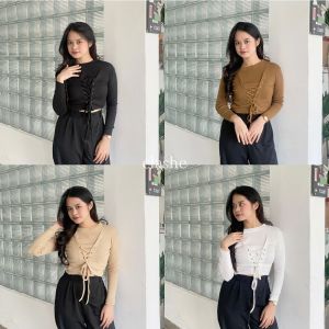 Nora Top Rib: Desain Kekinian Baju Wanita Atasan Lengan Panjang