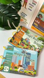 【Gift For Baby】Magic Busy Book Magnetic Adsorption Reusable Sticker Book for Kids Montessori Educational Toys Learning Book
