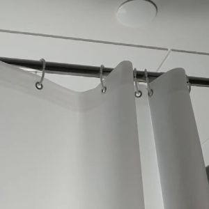 Shower Curtain White Shower Curtain Liner Waterproof PEVA Lightweight Shower Curtains for Bathroom with 12 Plastic Hooks 180x200 cm