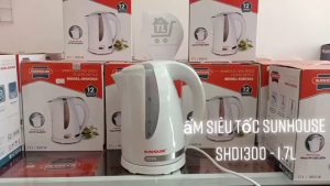 ẤM SIÊU TỐC NHỰA 1.7L SUNHOUSE SHD1300 TRẮNG - Công suất 1850W thiết kế đẹp