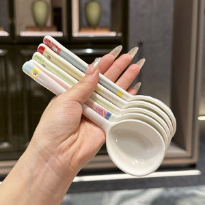 Macaron Colored Ceramic Spoon Set French Style Soup Spoon Childrens Small Spoon Handmade Dining Utensils for Everyone
