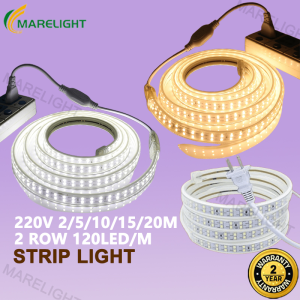 LED Strip Light 220V White Warm RGB Flexible Light Waterproof Ceiling Indoor Outdoor Decorative 120 LED 2M 5M 10M 15M 20M MARELIGHT