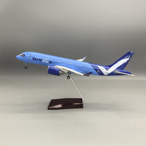 1/100 Scale American Breeze Airways A220 Diecast Resin Airplane Model Kit with Landing Gear Wheel for Collection Display or Gift