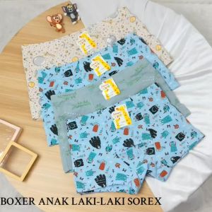 Boxer Anak & Remaja Laki-laki 1 Pak 3pcs Sorex TM 704-1 Size M-XL Bahan Supersoft/ Celana Dalam Anak