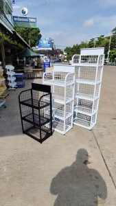 ชั้นวางสินค้า รุ่นเสาโค้ง ชั้นวางสินค้าอเนกประสงค์ รุ่นใหม่ แผ่นตะแกรง 3 4 5 ชั้น 50x30 cm.